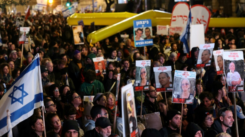 Arriv&eacute;e &agrave; J&eacute;rusalem d'une marche pour r&eacute;clamer la lib&eacute;ration des otages