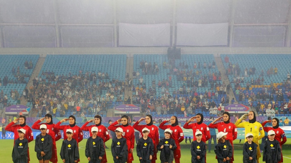 Iran sing national anthem before bowing out of Women's Asian Cup