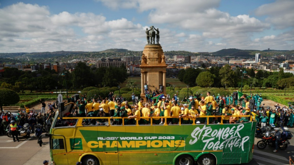 Rugby: les champions du monde sud-africains entament une tourn&eacute;e pour c&eacute;l&eacute;brer leur victoire