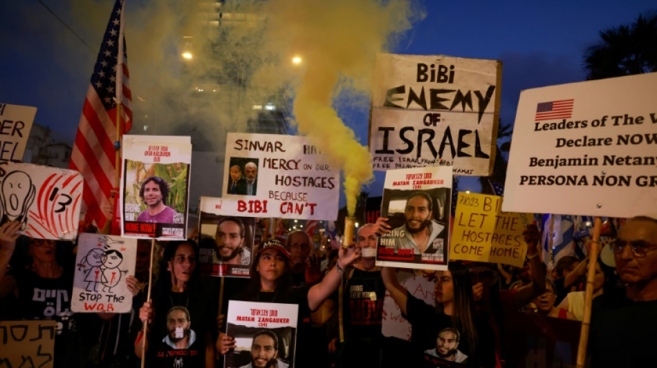 A Tel-Aviv, des familles d'otages crient leur col&egrave;re pendant le discours de Netanyahu aux Etats-Unis