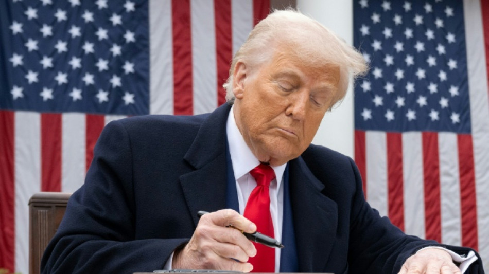 Stocks and dollar sink, havens rally as Trump tariffs fan trade war